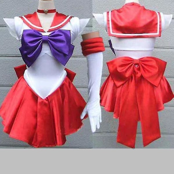 Toppkvalitet Japan Sailor Moon Cosplay Kostym Månklänning för vuxna Fancy Halloween Fancy Sexig Carnival Costume Klänning Red M-Women Costume