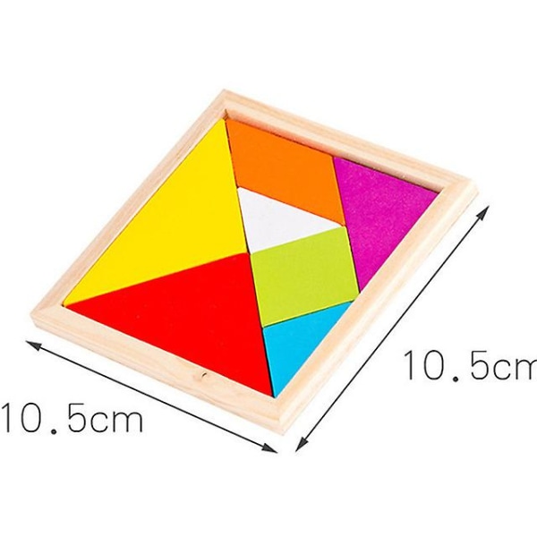 Färgglada 3d-pussel träleksaker högkvalitativa Tangram Math Jigsaw Game Barn Förskola Fantasi Pedagogiska leksaker för barn C 6