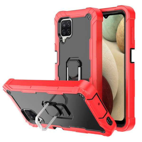 Case för Samsung A12 5G Case, Galaxy A12 Case, Allytech Slim Fit Rugged 3-lagers stötsäkert skydd Hybrid Kickstand Phone case Cover för red+black
