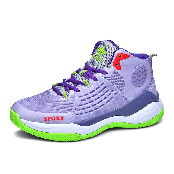 Mens Basketball Shoes Breathable Non-Slip Sports Running Shoes Purple 41