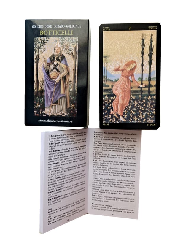 cmGolden Botticelli Tarot Divination card