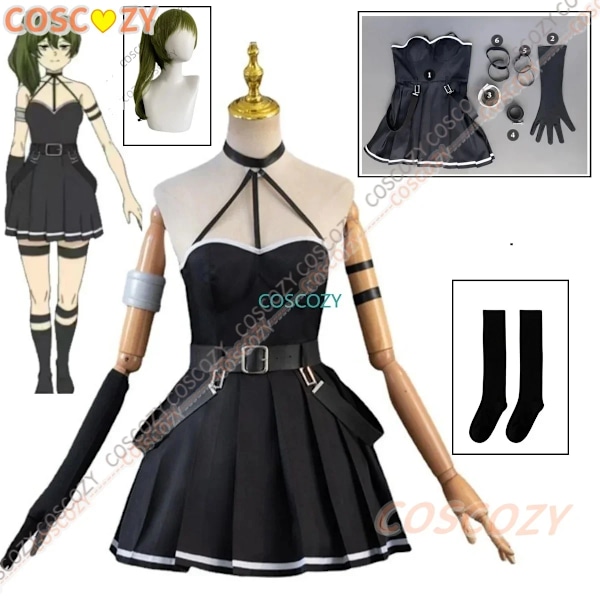 Ubel Cosplay Kostym Anime Frieren Beyond Journey's End Kvinnor Frieren Fern Svart Klänning Halloween Karneval Festkläder M Costume and wig