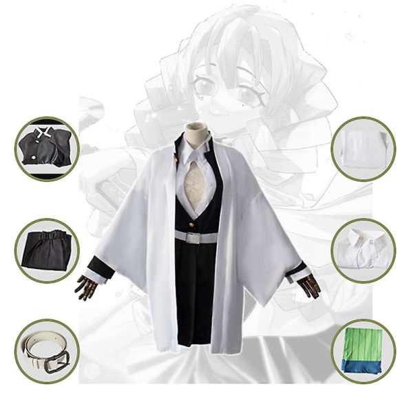 Anime Expo Tecknad karaktär Cosplay Kostym Demon Slayer Kochou Shinobu Kimetsu No Yaiba Tanjirou Nezuko Cosplay Kimono Wig V kids 130cm Kanroji Mitsuri  1