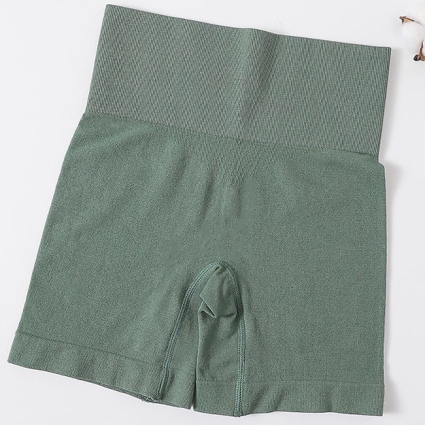 Sömlösa shorts med hög midja Kvinnor Hip Push Up Shorts Säkerhetsbyxor Fitness Boxer Trosa Magkontroll Underkläder Kalsonger Z M style2 green