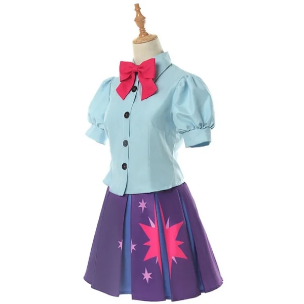 Twilight Sparkle Kostym Människa Klänning Cosplay Kostym Sailor Skjorta Kort Klänning Halloween Karneval Fest Uniform Set L A1