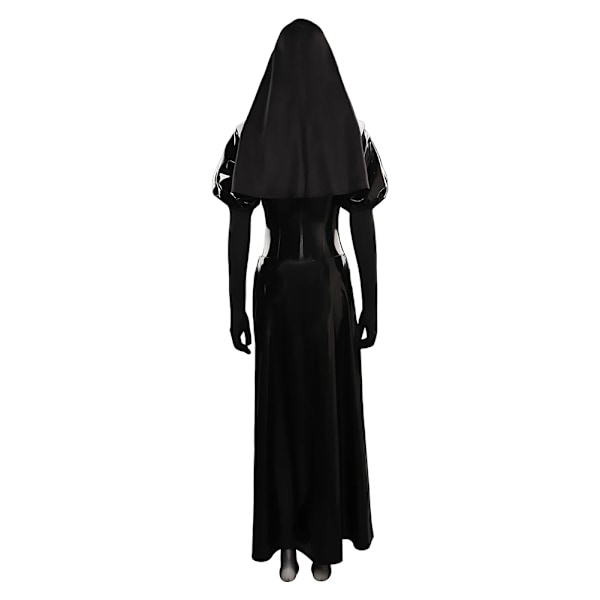 Nun Cosplay Kostym Kvinnlig Fantasia Sexig Jumpsuit Fantasia Rollspel Vuxna Kvinnor Fancy Dress Up Halloween Förklädnad Festdräkt S Female