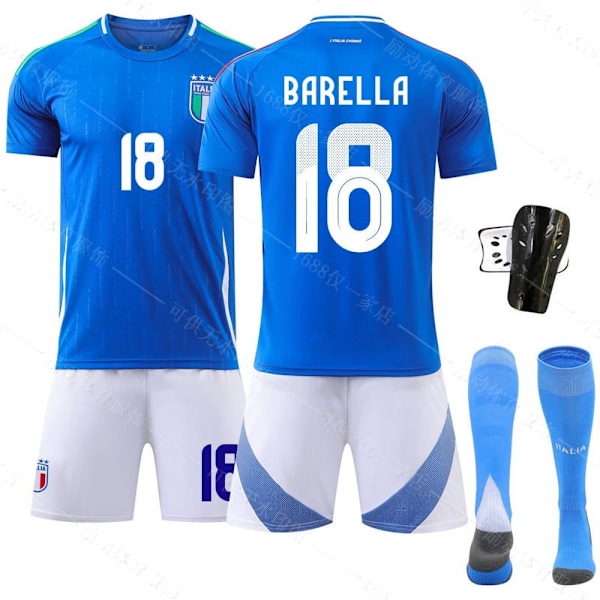 2425 Italiens hemmatröja EM-fotbollskläder nr 14 Kiyeza 18 Barrera no.14+socks+protectivegear #18