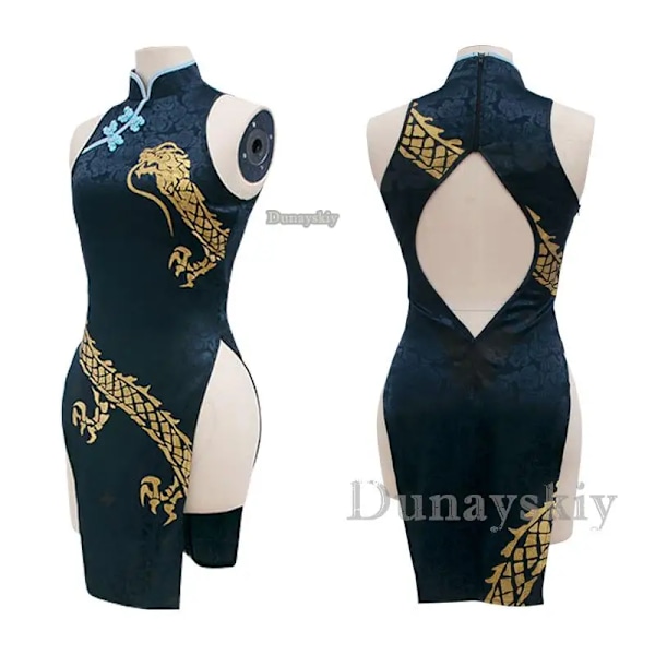 Game Anime Blue Archive Cosplay Kisaki Ytterkläder Qipao Vindjacka Handskar Peruk Huvudbonad Kostym Full Set Halloween Karneval Kostym XL PROPS