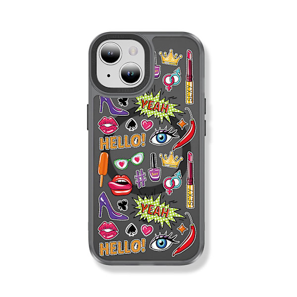 Creative Painted Pattern Frosted Magsafe Magnetic Phone Case Lämplig för Iphone 15 Case och andra modeller Style A Transparent Ypcx0199