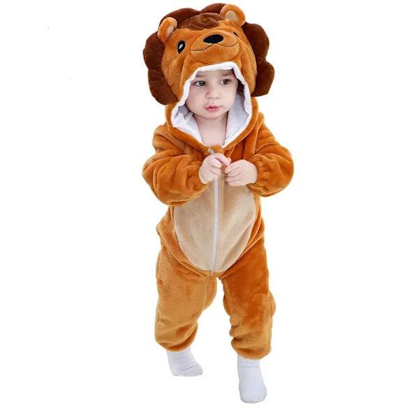 Unisex Baby Flannel Stitch Cosplay Romper Animal Onesie Kostym Huva Cartoon Outfit Suit 90(13-18M)-Anime mov 12