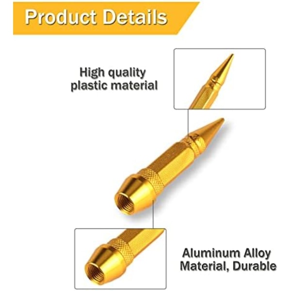 SINGARO 45 mm spikade aluminiumstamventilkåpor, 4 st Dammtäta däckhjulsstamskydd för bilar, SUV:ar, lastbilar, cyklar och motorcyklar (svart) 60MM-Gold