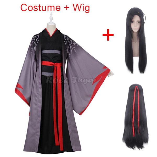 Wei Wuxian/Lan Wangji Cosplay-dräkter Ancient Mo Dao Zu Shi Grandmaster of Demonic Cultivation Halloween-dräkt Peruker C89K223 L Wei Wuxian and wig