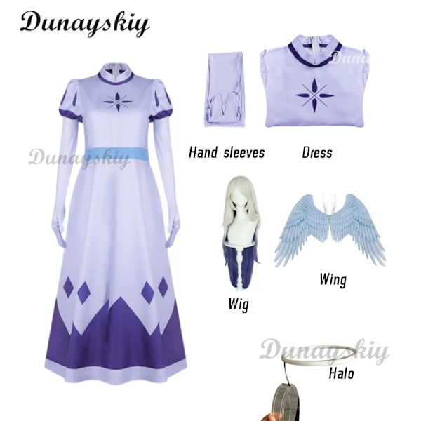 Hazbin Angel Emily Cosplay Kostym Seraphim Cosplay Halo Hotel Kvinnor Fancy Dress Outfit Halloween Uniform Hasbin Hazubin Suit L W1C1P1P2