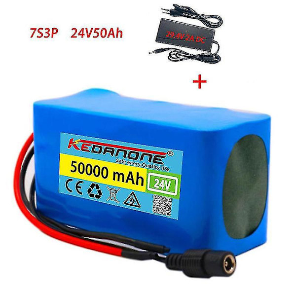 2022ny 24v 30ah 7s3p 18650 Li-ion batteripaket 29,4v 30000mah elcykelmoped /el/litiumjonbatteri+ 2a Cha 35AhX1 Chargerx1 China