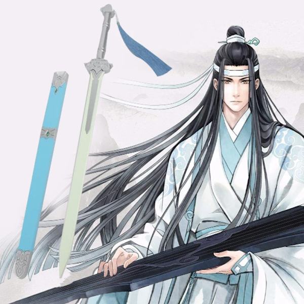 Wei Wuxian/Lan Wangji Cosplay-dräkter Ancient Mo Dao Zu Shi Grandmaster of Demonic Cultivation Halloween-dräkt Peruker C89K223 L Lan Wangji and wig