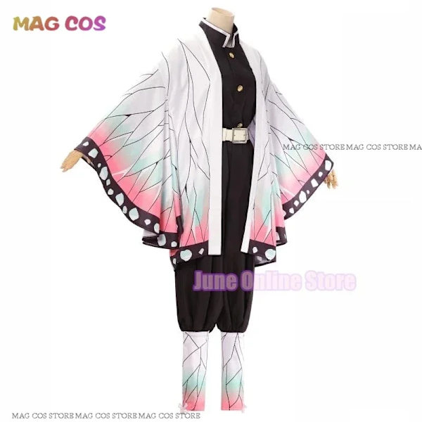Shinobu Vuxna Barn Kochou Anime Cosplay Kostym Kanae Cosplay Kläder Fjäril Klämma Kvinnor Uniform Slayer Kappa Halloween Outfit kid 140 Wig B with clips