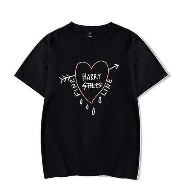 Harry Styles Fine Line Printed T-shirt Damer Herr Casual Kortärmade Tshirts Black L