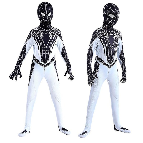 Spiderman Cosplay Negativ Kostym Kostym Superhjälte Barn Vuxen Bodysuit 100 Kids (90-100cm)