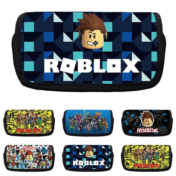 Roblox Game Case med stor kapacitet Dubbellager Pennfodral Case Organizer Pappersväska Barn Pojkar Flickor Skolstudent A