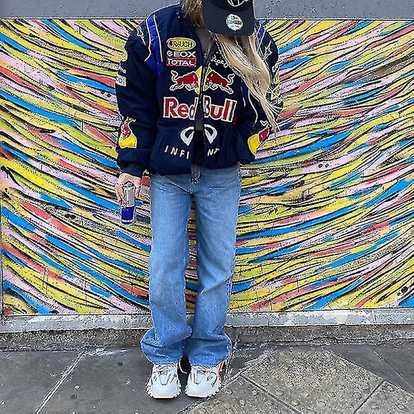 Rion Racing Jacka Vintage, Bomber Jacket Print, F1 Streetwear Jacka Y2k L