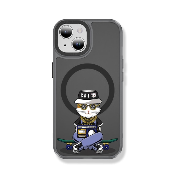 Creative Painted Pattern Matt Magsafe Magnetic Phone Case Lämplig för Iphone och andra modeller Style G Transparent Black Ypcx0120
