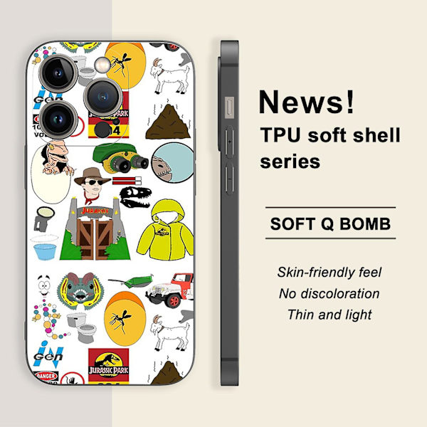 Creative Cartoon Tpu Gummi Stötsäkert Phone case För Iphone 15 Case Series Style G Svart Ypdt0317
