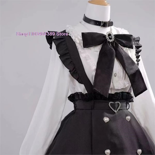 Miku Fashion Subkultur Cosplay Kostym Kvinnors 2 Set Långärmad Skjorta Suspender Klänning Halloween Karneval Kläder För Flicka M  (45-55Kg) Costume