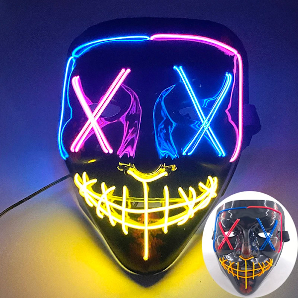Ny Halloween-mask Horror Venom med LED-ljus - Cosplay-kostym, smink, balfest I
