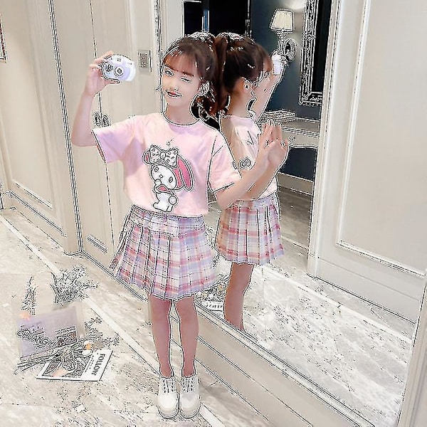 Sanrio Cinnamoroll My Melody Girls Jk Suit Kawaii T-shirt Blus Plisserad Kjol Sommar Bomull Shorts S Cinnamoroll 150