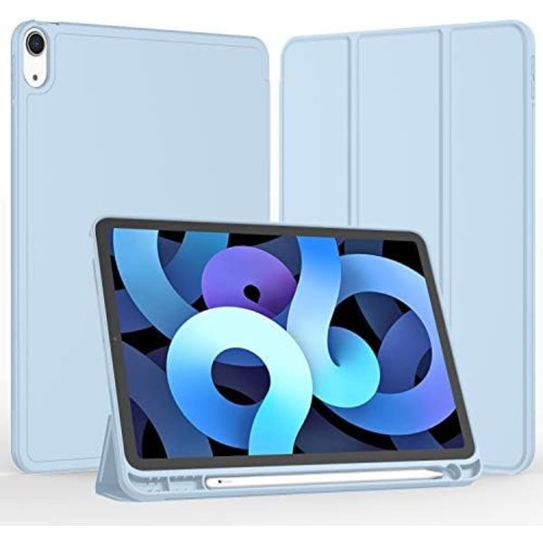 iMieet Fodral för iPad Air 5:e generation 2022/iPad Air 4:e generation 2020 10,9 tum med pennhållare [Stöd för Touch ID och iPad 2:a generationens penn Sky Blue