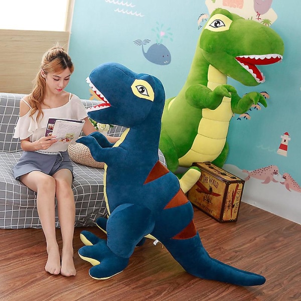 Söt Dinosaur Plysch Toy Ragdoll Tecknad Tyrannosaurus Doll 45cm blue