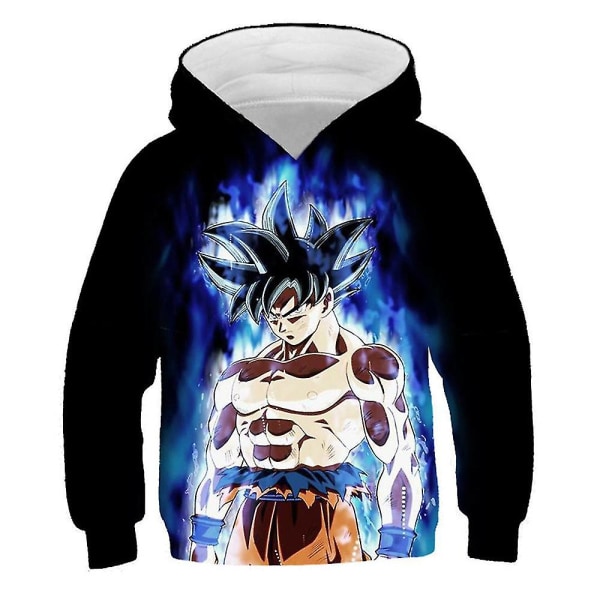 Barn Pojkar Flickor Dragon Ball- printed luvtröja Långärmad tröja Huvtröja Sport Casual Toppar Present E 6-7 Years