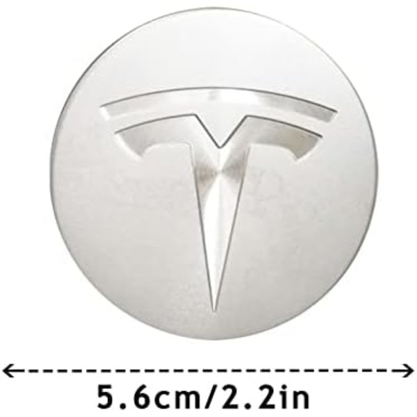 4st Hjul Center Caps Sticker för Ford ST, Svart Aluminium Hjul Center Hub Covers Sticker, 56mm/2.22&#39;&#39; fortesla-silver