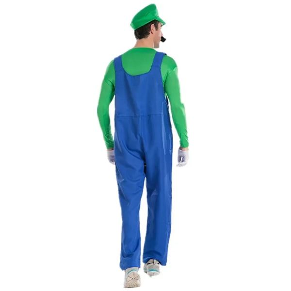 Halloween Carnival vuxna män Funy Super spel Cosplay kostym Luigi Bros rörmokare jul Fancy Dress L Red