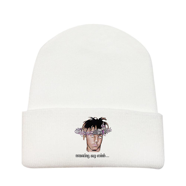 Juice Wrld Mössa Höst Vinter Ull Stickad Mössa Vit Stil 10