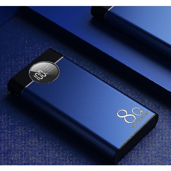 80000mah Bärbar Power Bank med LED-ljus Digital Power blue