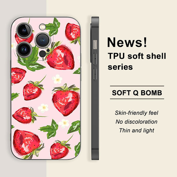 Creative Cartoon Tpu Gummi Stötsäkert Phone case För Iphone 15 Case Series Style A Black Ypdt0448