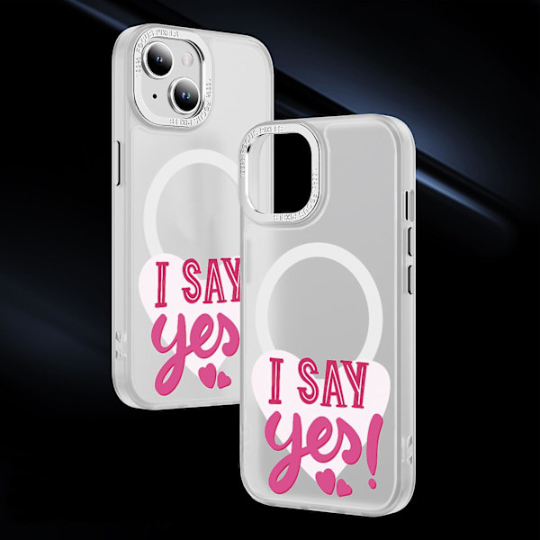 Creative Painted Pattern Frosted Magsafe Magnetic Phone Case Lämplig för Iphone 15 Case och andra modeller Style J Transparent Black Ypcx0272