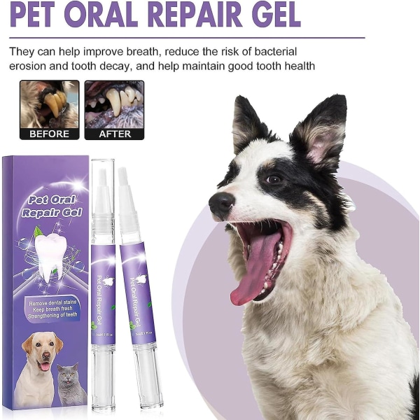 Pet Oral Repair Gel,pet Oral Restorative Gel,gel De Rparation Bucco,pet Breath Freshener Gel Care Cleaner för hundar och katter 6 Pcs