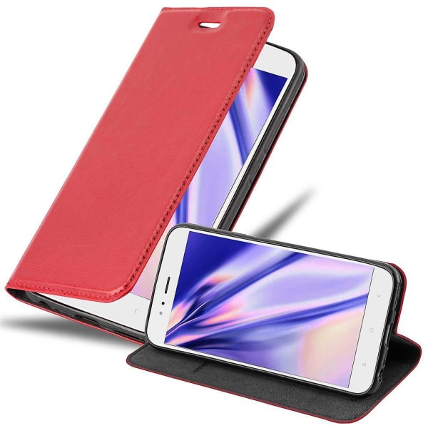 Xiaomi Mi A1 / Mi 5X Hülle Cover Case Etui - mit Stand Funktion och Kartenfach APPLE RED Wed A1 / Mi 5X