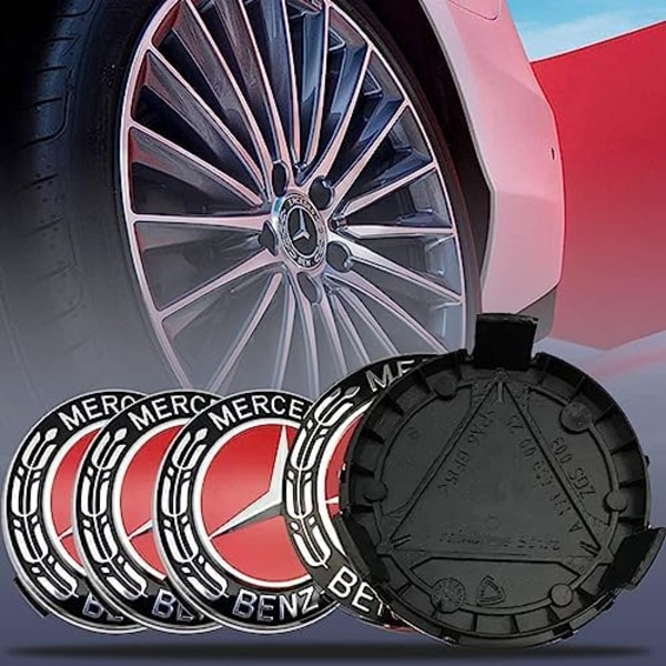4ST 75mm/2,95&#39;&#39; Hjulnavslogotypkapslar med passform för serie C ML CLS S GL SL E CLK CL GL as picture