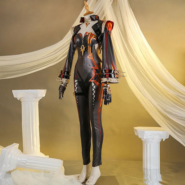 Genshin Impact Mavuika Cosplay Kostym Peruk Uniform Örhängen Solglasögon Pyro Archon Natlan Krigsgud Halloween Fest Kvinnor Prop XL wig only