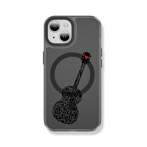 Creative Painted Pattern Frosted Magsafe Magnetic Phone Case Lämplig för Iphone och andra modeller Style C Transparent Black Ypcx0360