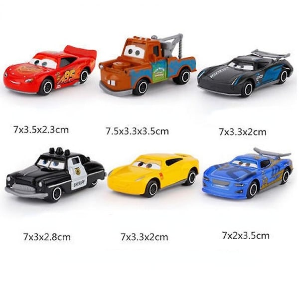 6 delar bilar Lightning bil modell bil leksak barn bil set