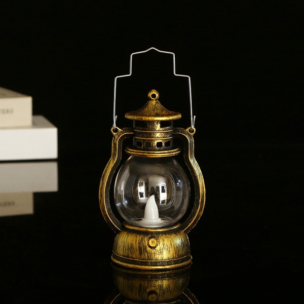 LED elektronisk ljus vindlampa dekorerad med brons och guld