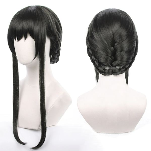 Anime SPY X FAMILY Cosplay Yor Forger Cosplay Kostym Kvinnor Casual Röd Tröja Sexig Klänning Kostym Yor Fläta Peruk Halloween Kostymer XL wig B