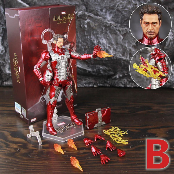 Zd Toys Marvel Iron Man Mk1 Mk2 Mk3 Mk4 Mk5 Mk6 Mk7 Mk42 Mk43 7&quot; Film Actionfigur Iron-man Mark 1 2 3 4 5 6 7 42 43 Legends C MK5 B - Boxed