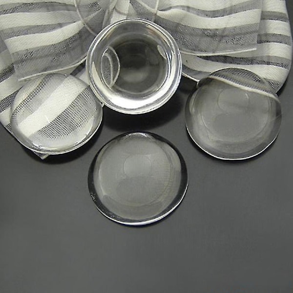 50st/lot 12mm Rund Flat Back Klart Glas Cabochon High Clear none