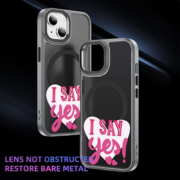 Creative Painted Pattern Frosted Magsafe Magnetic Phone Case Lämplig för Iphone 15 Case och andra modeller Style J Transparent Black Ypcx0272