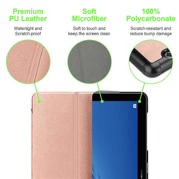 Huawei MediaPad T5 10 (10.1 Zoll) Tablet Hülle Cover Case - extra Dünn - ohne Wake Up Funktion PASTEL ROSÉ GOLD MediaPad T5 10 (10.1 inch)